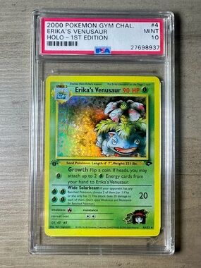 Erika's Venusaur Holo 1st Edition 2000 #4 Gem Mint 10 Pokemon Gym Chal Novelty
